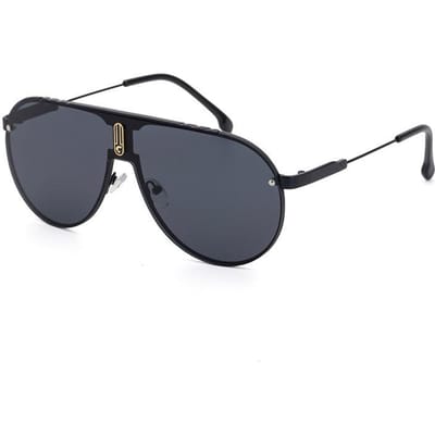 Tijdloos Retro Randig Punk High-End Ontwerper Stijl Trendy Oversized Legering Metaal Aviator Vrouwelijk Voor Beide Geslachten Zonnebrillen As the photo black
