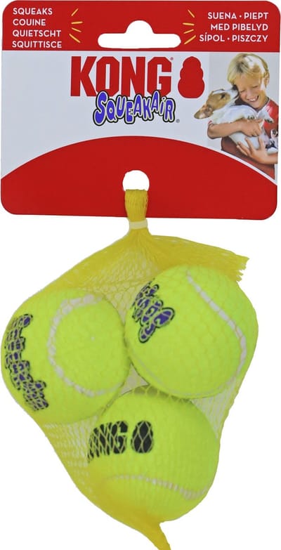 KONG Air squeaker – Tennisbal – Hondenspeeltjes – 3 stuks – S
