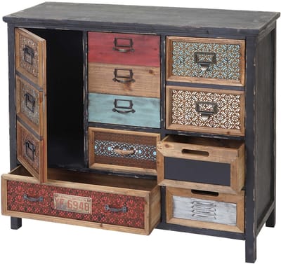 Apothekerskast MCW-A43, ladekast, massief dennenhout, vintage shabby-look, 84x90x32 cm