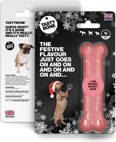 TastyBone - Toy - Kerst - Honey Roast Ham - Hond - Kauwspeelgoed - Vegan - Kluif - Nylabone