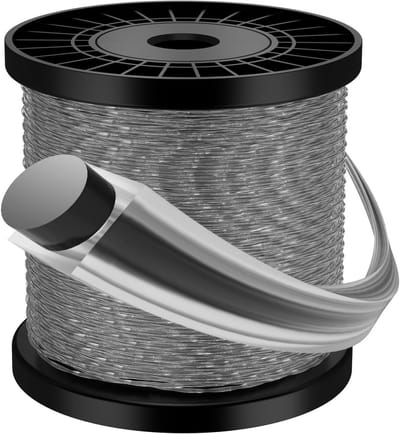 Grastrimmerdraad Twist - Trimmerkoord Nylon - Gras Trimmen - Versterkt Composiet Nylon - 2.4mm 100m - Donkergrijs