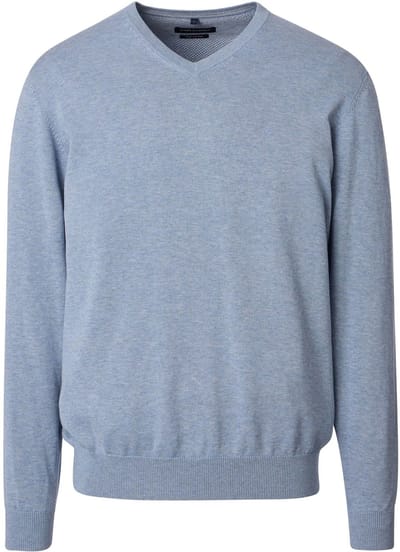 Casa Moda Pullover V-Hals Lichtblauw - Maat M - Heren - Pullovers