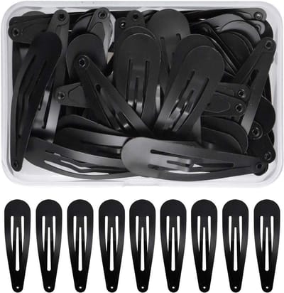 50 Stuks Haarspeldjes voor Meisjes en Kinderen - Zwarte Metalen Snap Haarspelden - Haaraccessoires voor Vrouwen en Meisjes