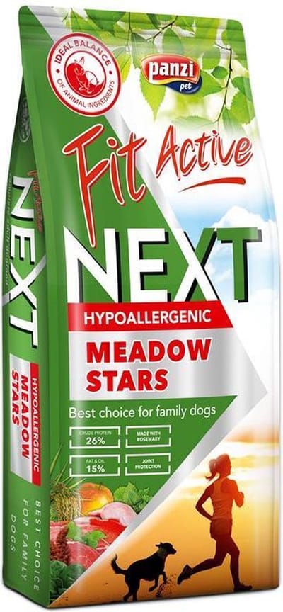 Fit Active Next Meadow Stars – Graanarm hypoallergeen hondenvoer – Hondenbrokken met konijn, lam & rund - 15kg