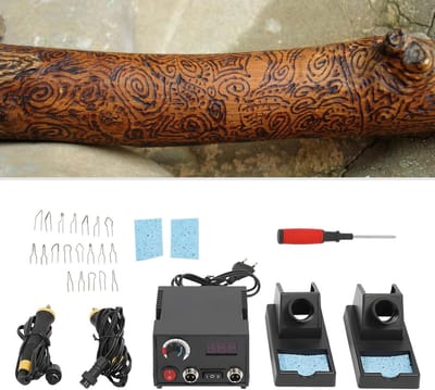 Houtbrander Set - Brandpen Hout - Creatief Bewerken - Instelbare Temperatuur - 20 Tips - Zwart