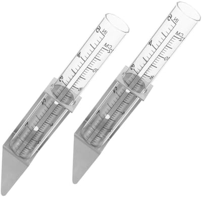 Regenmeter Set - Buitenmeter Tuin - Tuinonderhoud Meten - Weerbestendig Ontwerp - 2 Stuks - Transparant