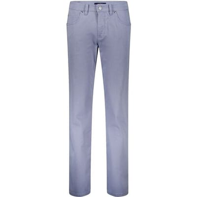 Gardeur Broek Bill Fine Pattern Cotton Comfort Stretch Soft Wash-out Effects Midden Blauw / male