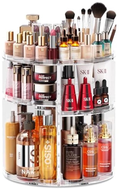 Makeup Organizer met 9 Instelbare Niveaus en 360° Rotatie - Transparante Cosmetica Opbergoplossing voor Dresser