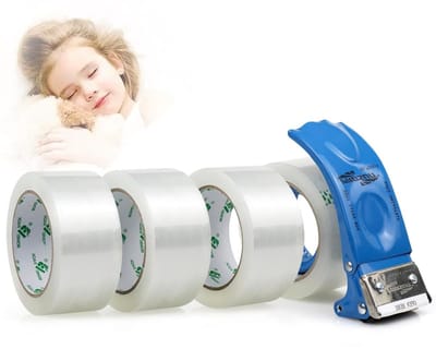 Set van 4 Rollen Transparante PP Plakband - 100% Geluidsloze Verpakkingstape 48mm x 66m - Sterke en Duurzame Plakband met Dispenser voor Verzenddozen en Kantoorgebruik