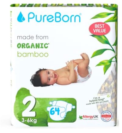 Ecologische Bamboe Luiers Maat 2 (3-6kg) - Hypoallergeen en Ultra Zacht