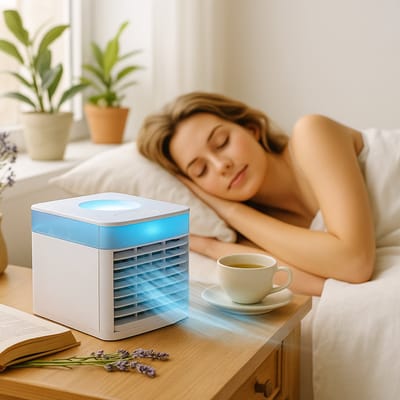 Krachtige Statiefventilator - Tafelventilator - 25cm - 85W - 3 Snelheden - Oscillatiefunctie - Kantelbaar - Zwart