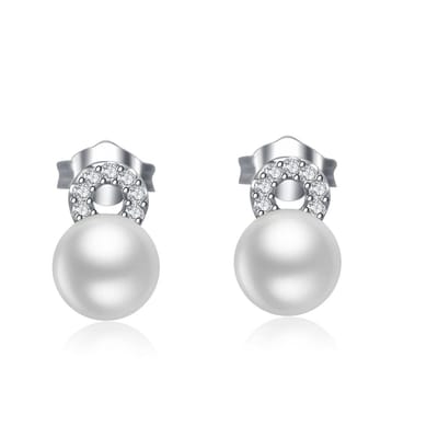 Di Lusso - Oorstekers Plaisir - Zoetwaterparel - Zilver 925 - Dames