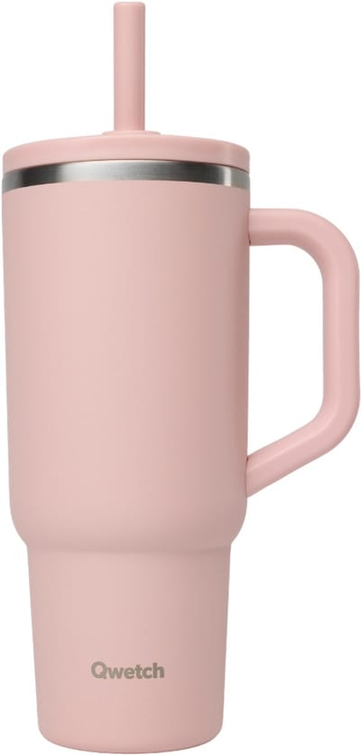 Qwetch Travel Cup Geïsoleerd dop lekvrij - Pastel Roze