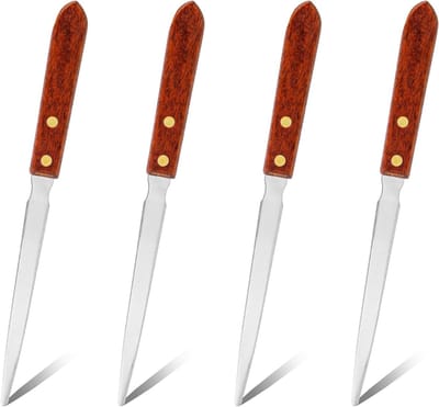 Briefopeners - Set van 4 stuks met Houten Handvat en Roestvrij Staal - Envelop Openers - Post Opener Gereedschap - Kantoor, Thuis, School Benodigdheden - Verpakkingsopener