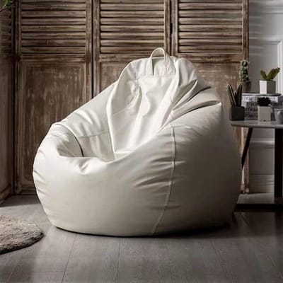 Zitzakhoes Fauteuil - Poefhoes Stoel - Ontspannen Zitten - Waterdicht Kunstleer - XXL - Wit
