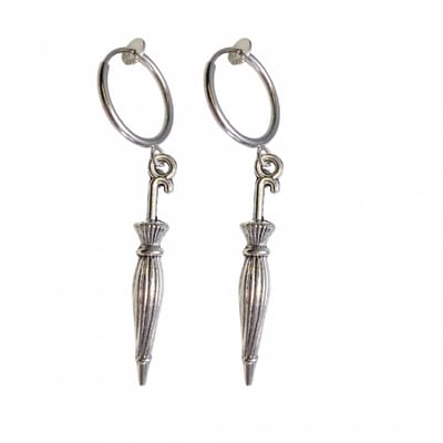 Klem oorbellen- paraplu- zilverkleur-geen gaatje-Charme Bijoux