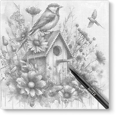 Vogelhuis Tuin | Dot painting | 40x40cm | Dot painting | Oh My Dotz | Dots stippen | Diamond painting & Schilderen op nummer alternatief | Happy hobby