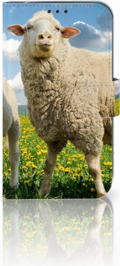 Boekhoesje voor Samsung Galaxy Xcover 4 | Xcover 4s Telefoonhoesje met Pasjes Schaap en Lammetje
