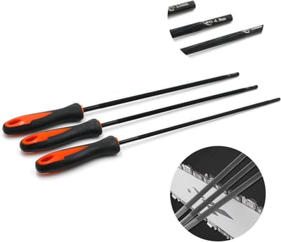 Set van 3 kettingzaag vijlen met handvat - 4,0 mm, 4,8 mm en 5,5 mm
