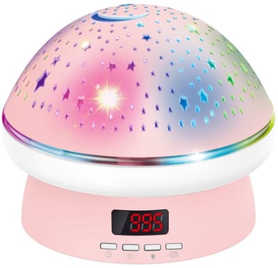 longziming -Kawaii Paddenstoel Sterprojectornachtlamp - USB-C Oplaadbaar - 360° Rotatie - Voor Geven - Roze Kawaii Stijl - Kamerdecoratie Voor Meisjes - Roze