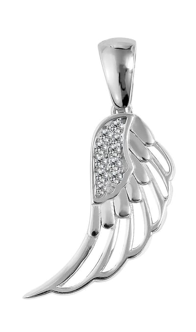 AKZENT Akzent dames hanger "Allanah" van 925 Sterlingzilver, engelenvleugel, gerhodineerd,