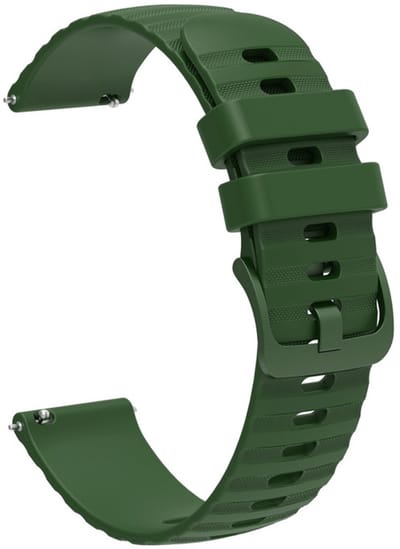 Siliconen bandje - geschikt voor Garmin Vivoactive 4 / Venu 4 (45mm) / Venu 3 / 2 / Forerunner 255 / Forerunner 265 / 570 (47mm) en Polar Vantage M / M2 / V3 / Grit X (Pro) - ribbel - army groen