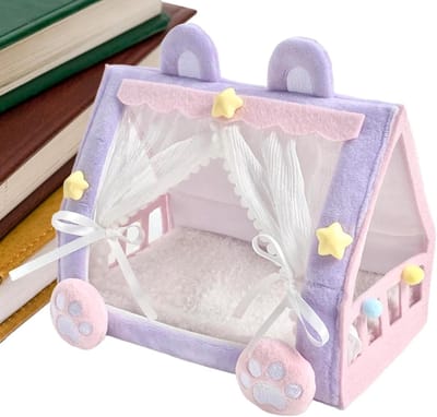 Poppenwiegje Tent - Miniatuur Bedje - Fantasie Spel - Dromerig Tentontwerp - 20.7 x 14.3 cm - Enkele Kleur