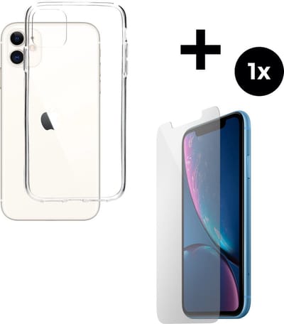 Mobiparts Classic TPU hoesje geschikt voor Apple iPhone 11 met 1 Screenprotector van Gehard Glas - Transparant