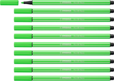 STABILO Pen 68 - Premium Viltstift - Neon Groen - Doos 10 stuks