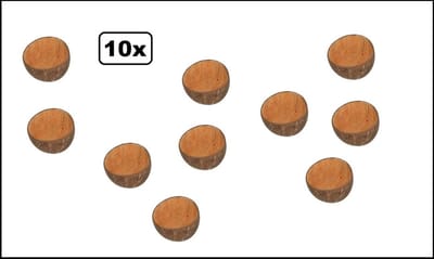 10x Kokosnoot kom - Tropical thema feest party festival verjaardag hawai party evenement