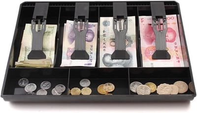 Geldkist Lade - Kassier Lade - Geld Opslag - Duurzame Staalconstructie - 32x24.5x3.5cm - Zwart Wit Roze