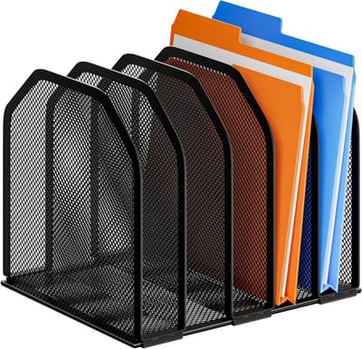 Bureau Organiser - Opbergrek Documenten - Thuiswerkplek Organiseren - Verstelbare Secties - 25 x 21.5 x 20.5 cm - Zwart
