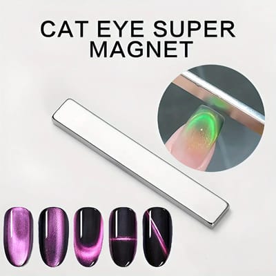 Stylo magnétique 3D pour nail art, œil de chat, double extrémité, pour vernis gel, manucure, DIY et salon argenté