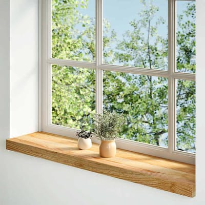 vidaXL - Vensterbanken - 2 - st - 70x20x2 - cm - massief - eikenhout - lichtbruin