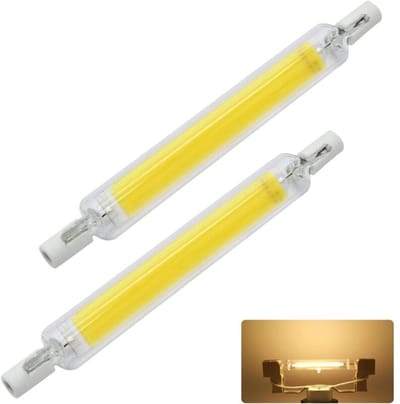 lamp-118 mm R7S LED-lamp, 10 W, AC220V/230V, niet-verstelbare lineaire lamp, dubbelzijdige reflector, energiebesparende R7S COB-lamp, vervanging halogeenlamp, warm licht, 2 stuks