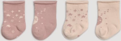 iN ControL 4pack babysokjes met maantjes en sterrenprint