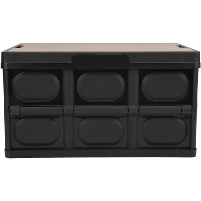 Coffre de rangement pliable multifonction d'extérieur de 30 L, épais, amovible et portable, avec revêtement en bois