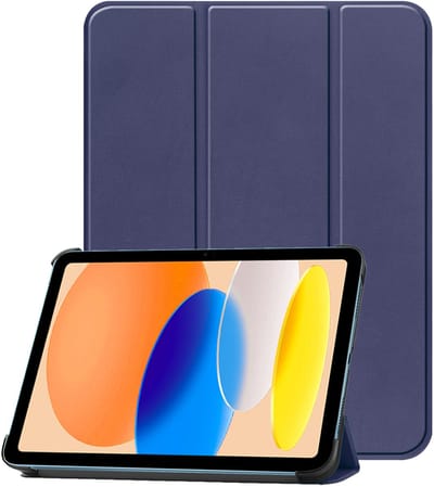 Hoesje - Geschikt voor Apple iPad A16/A18 (2025/2026) - 11 inch (11e & 12e generatie) - Dun & Stevig - Trifold Bookcase - Hard Cover - Hardcover Book Case - Tablet Hoes - Donkerblauw