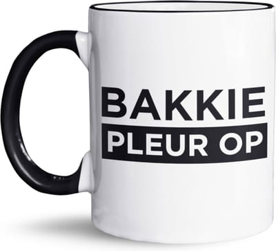 NietMokken.nl - Grappige Koffiemok/Beker 325 ml - Bakkie Pleur Op - Keramische Mok voor Koffieliefhebbers - Koffietas - Vaatwasser- en Magnetronbestendig - Aan Beide Zijden Bedrukt - Perfect Cadeau voor Thuis en Werk - 11 oz - Zwarte Variant
