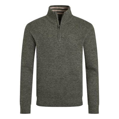 Weird Fish Heren Helmsdale Eco Half-Zip Trui (Lichte Denim)