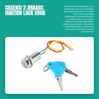 Dailygoods - 2-draads Ignition Lock voor Elektrische Scooter, ATV, Moped en Kart