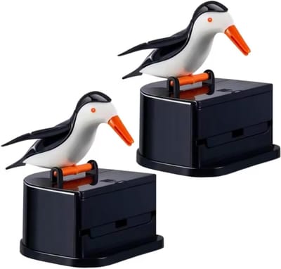 Tandenstoker Dispenser - Tandstoker Houder - Hygiënisch Uitdelen - Charmant Vogelontwerp - 2 Stuks - Zwart