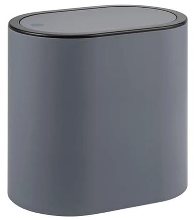 Ovale cosmetica-emmer met kanteldeksel en beschermpads - 6 liter - Grijs