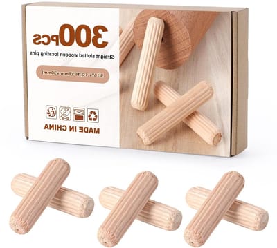Houten pluggen pinnen - Deuvels massief hout - Meubelbouw en reparatie - Gegroefd voor stabiliteit - 8x30mm - Houtkleur