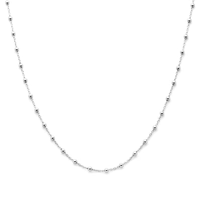 Stijlvolle zilveren halsketting met elegante bolletjes 40 + 4 cm.