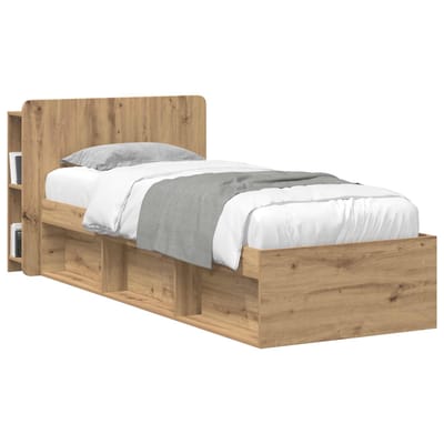 vidaXL - Hoofdeinde - Kast - Artisanaal - eiken - 80 - cm - Bewerkt - hout