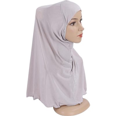 Ramadan Hijabs Sjaal Voor Kinderen Meisje 7 Tot 12 Jaar Oude Moslim Islamitische Sjaals Zachte Elastische Hoofddoek Maleisië Meisje Kinderen Hijabs 60cm gray