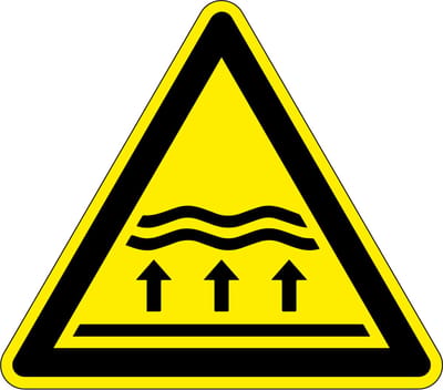 Waarschuwingssticker overstromingsgebied, W077 25 mm - 10 stuks per kaart