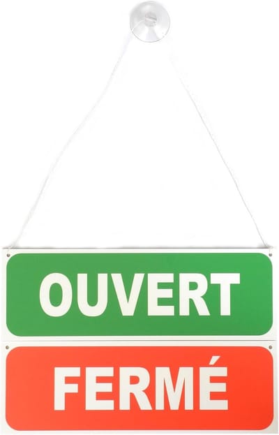 Deur Hanger - Dubbelzijdig Bord - Kantoor Decoratie - Opengeklapt Ontwerp - 30x10cm - Frans