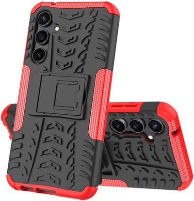 Coverup Hoesje - Geschikt voor Samsung Galaxy S23 FE Hoesje - Coverup Rugged Kickstand Back Cover - Rood